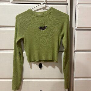 Garage Cropped Knit Sweater - L